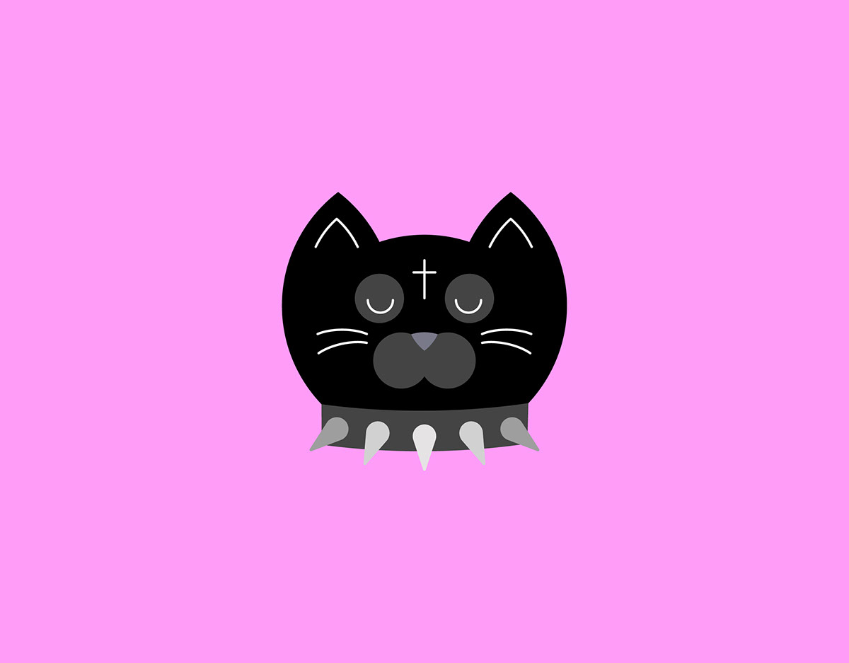 CHARACTERS SET Halloween cats P rendition image
