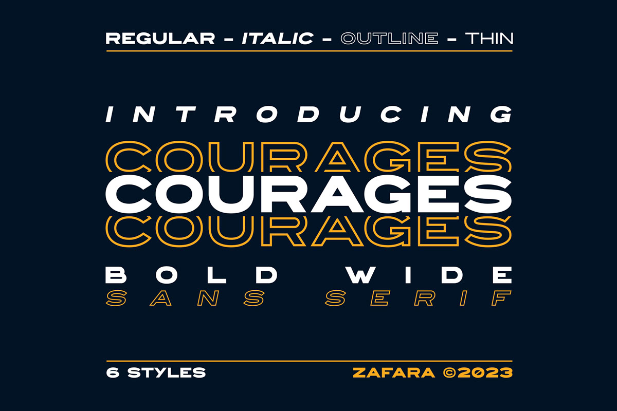 COURAGES - Bold Wide Sans Serif rendition image