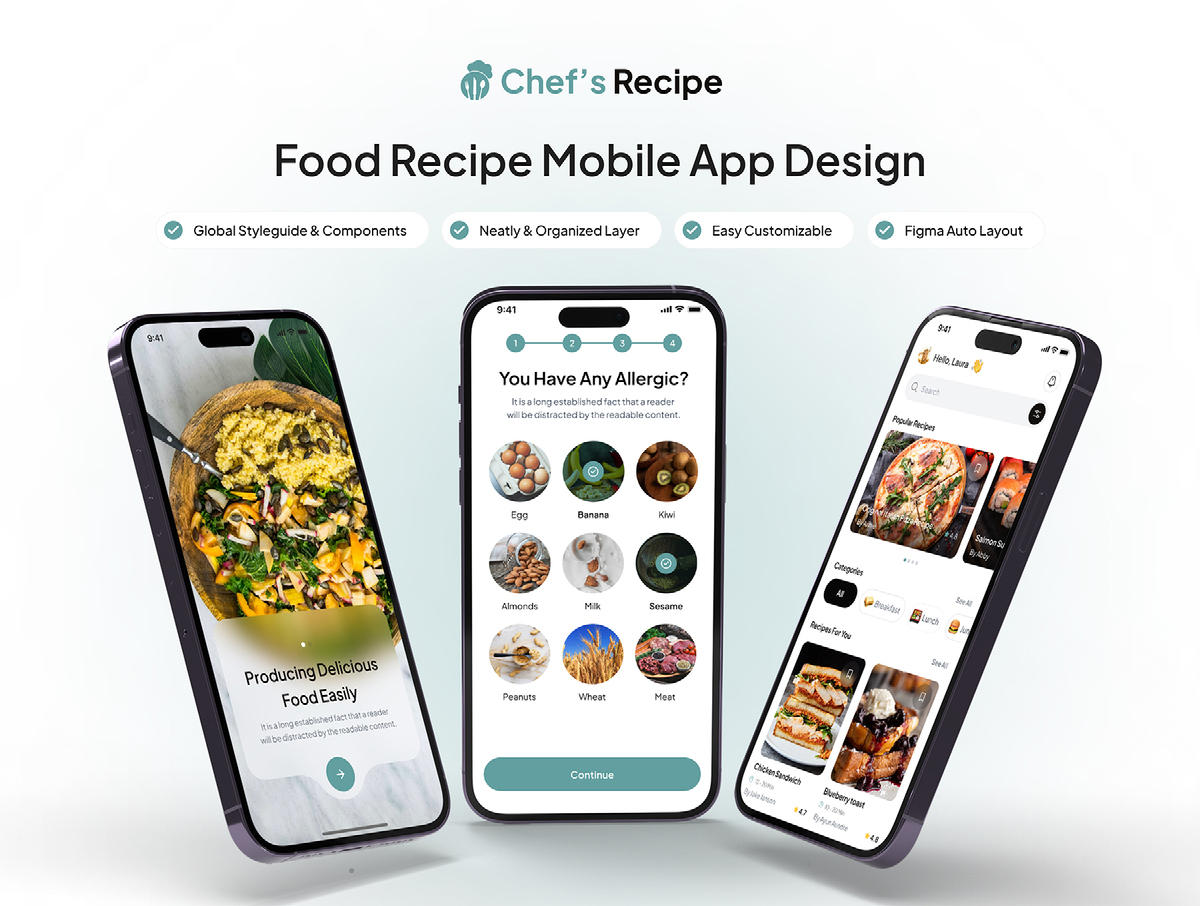 Food Recipe Mobile App UI Design on Behance :: Behance