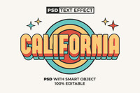 PSD Text Effect California Retro