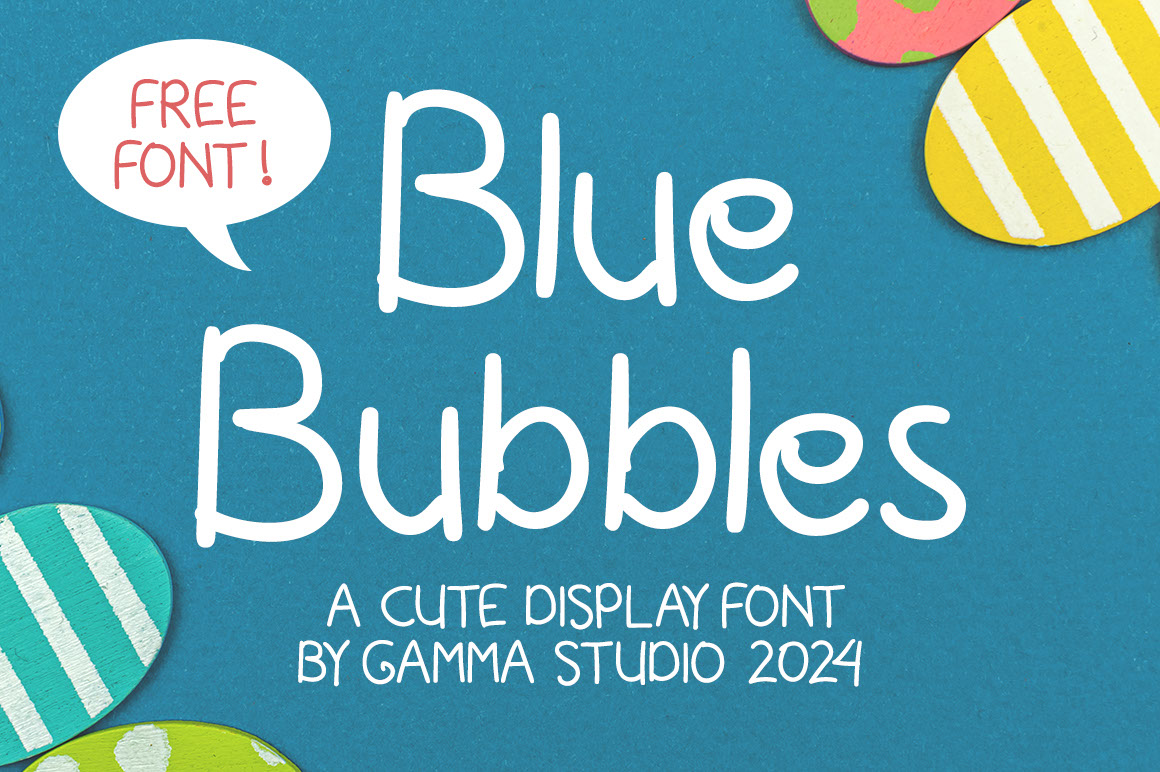Blue Bubbles Font rendition image