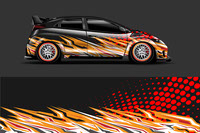 Vehicle vinyl wrap design with sporty abstract background
