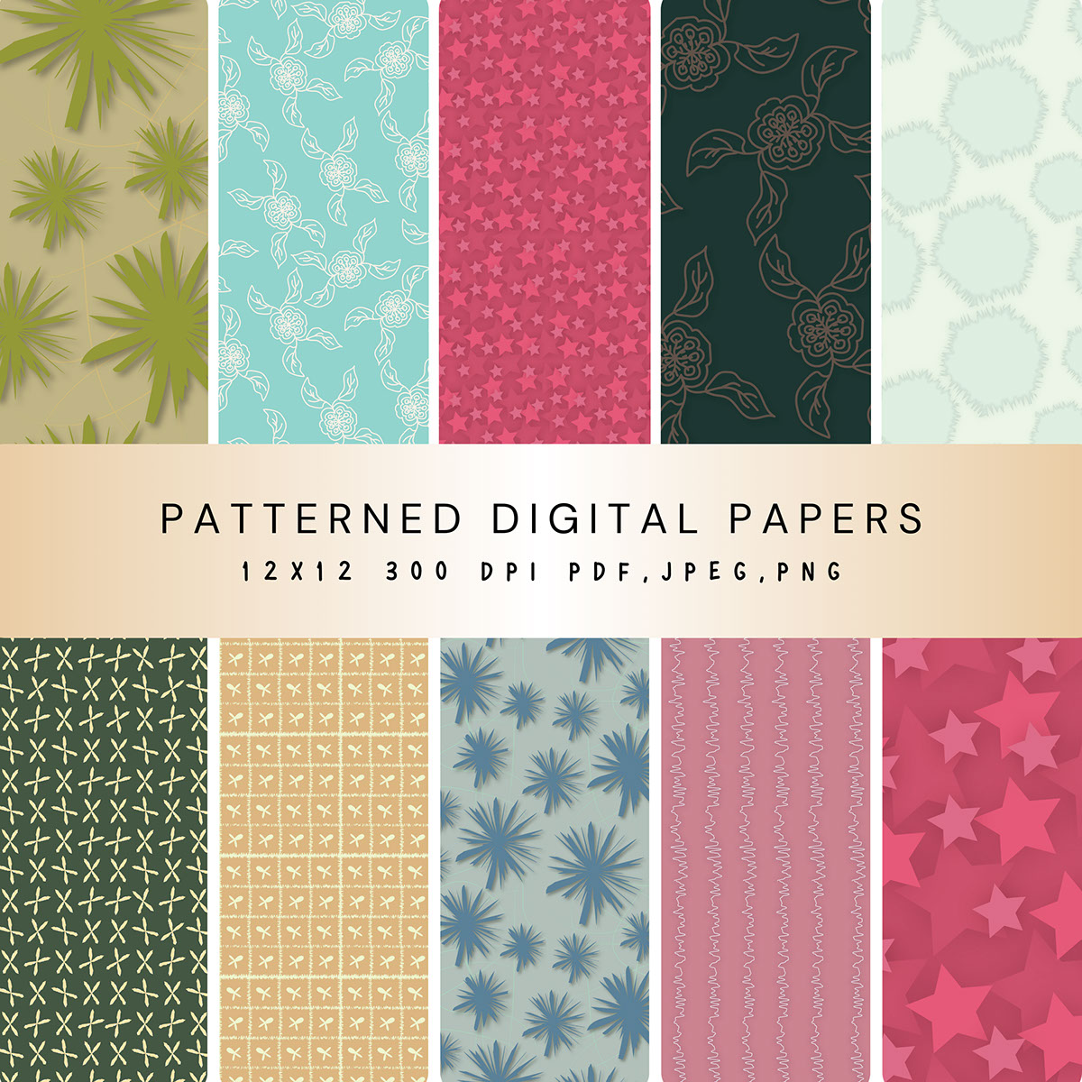 Digital pattern for seamless printing rendition image