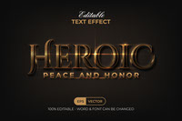 Heroic Text Effect Gold Style