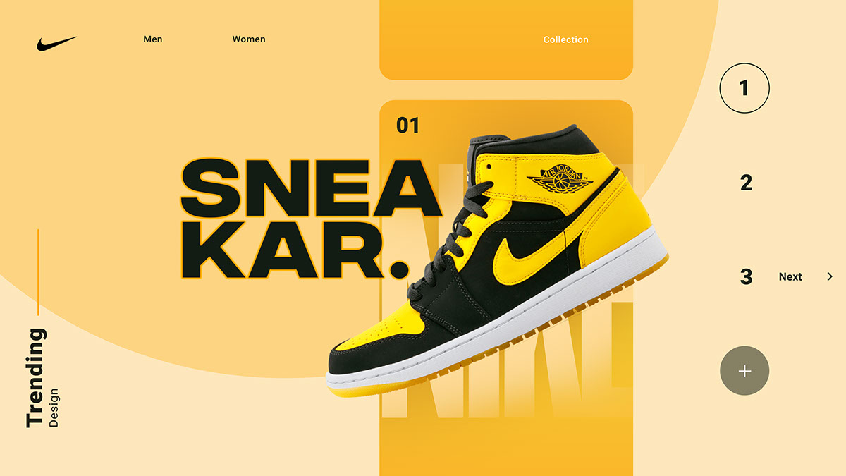 Nike Sneaker Web Page Design rendition image