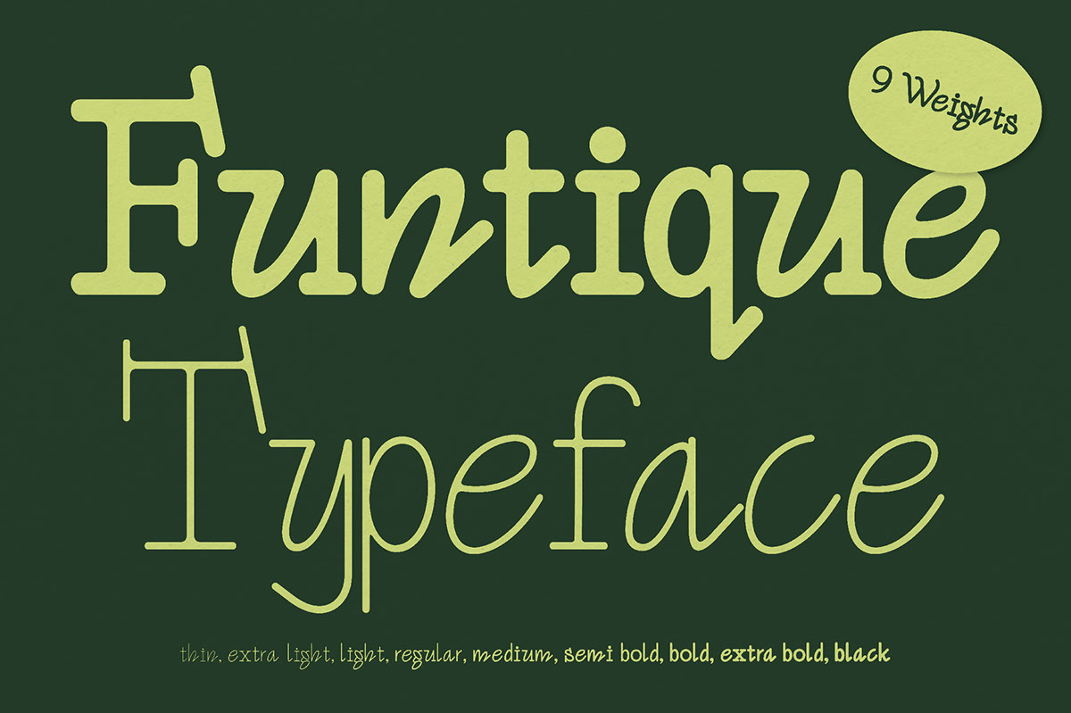 Funtique Typeface rendition image