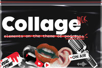 Podcast collage elements and template