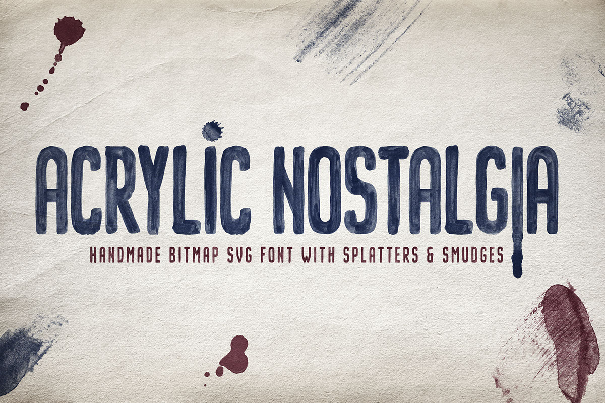 Acrylic Nostalgia SVG Font for Personal Use rendition image