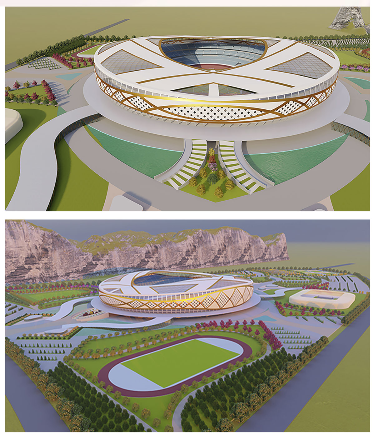 international stadium design Behold the epitome of sports architecture rendition image