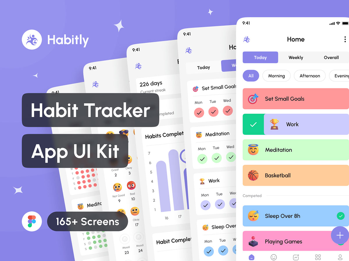 Habitly - Habit Tracker App UI Kit rendition image