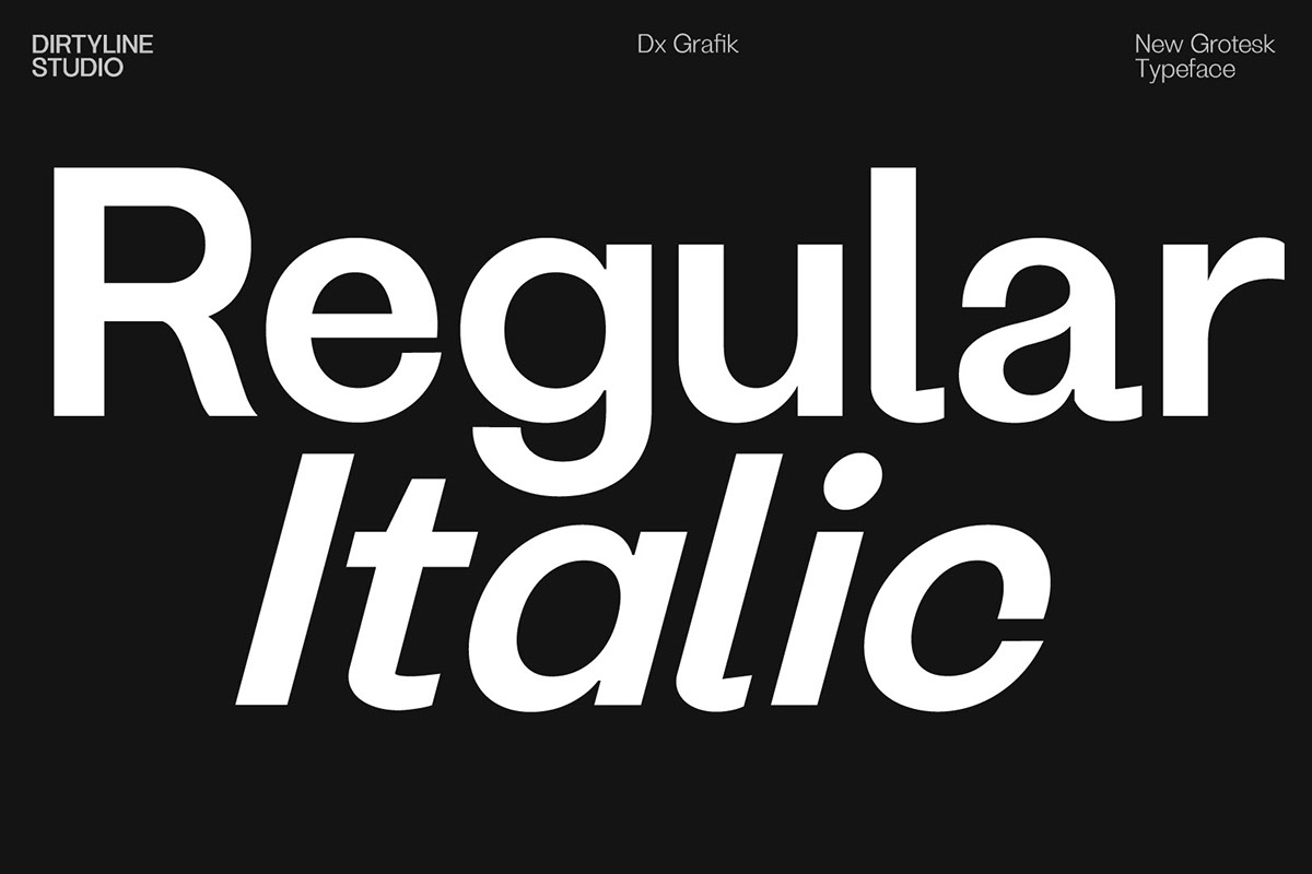 Dx Grafik Regular and Italic Only rendition image
