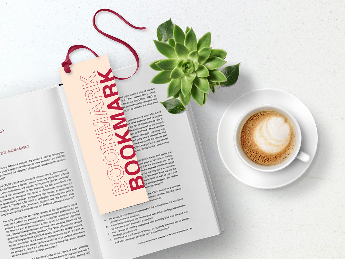 Bookmark Mockup - by Pamith Premarathna rendition image