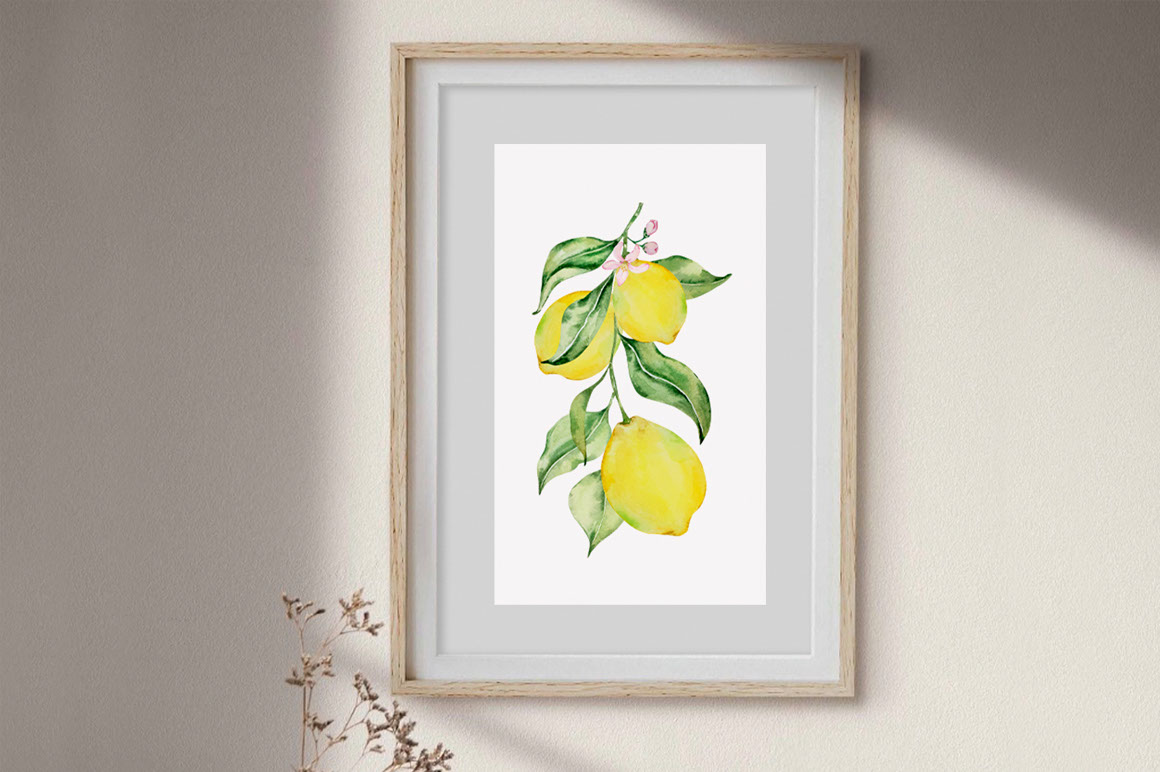 Watercolor lemon rendition image