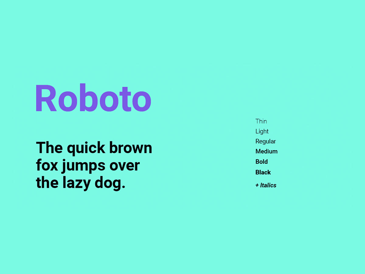 Roboto Font rendition image
