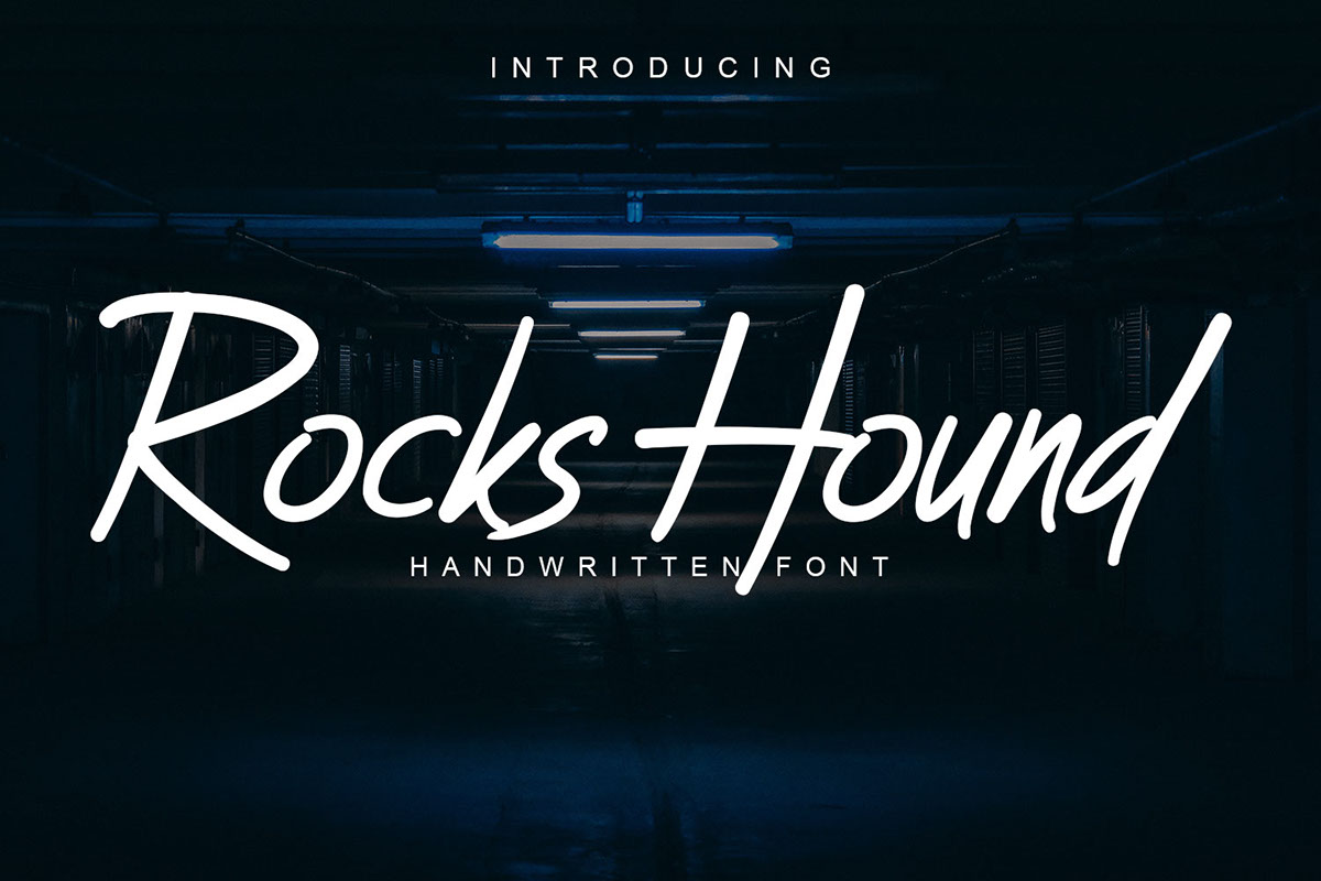 Rocks Hound Handwritten Font rendition image