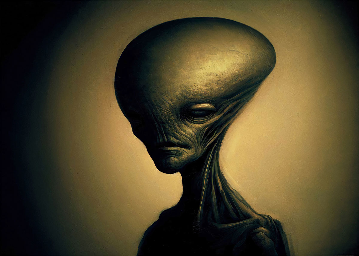 Detailed Alien Portrait rendition image