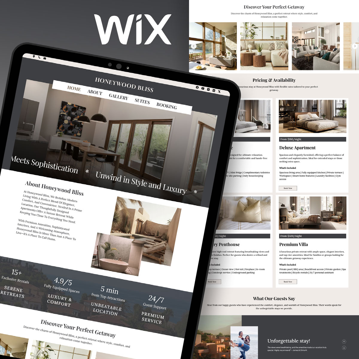 Wix Studio Airbnb and Vacation Rental Template on Behance :: Behance