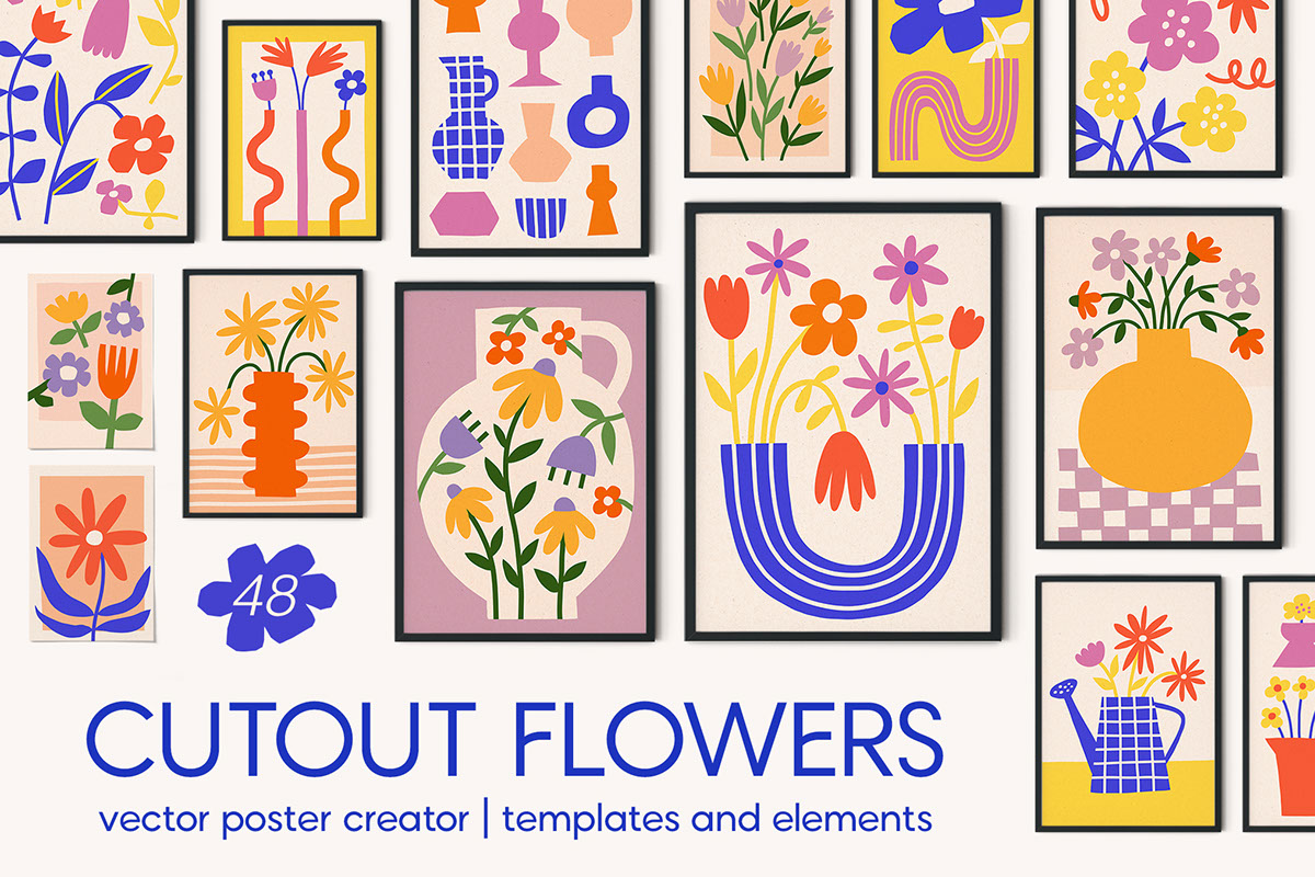 Cutout Flowers Poster Creator rendition image