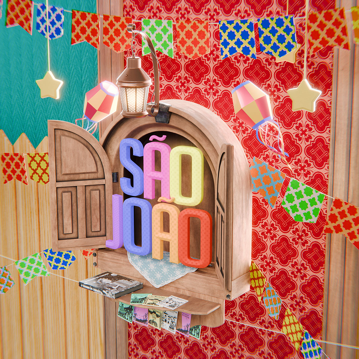 Selo 3D Sao Joao rendition image