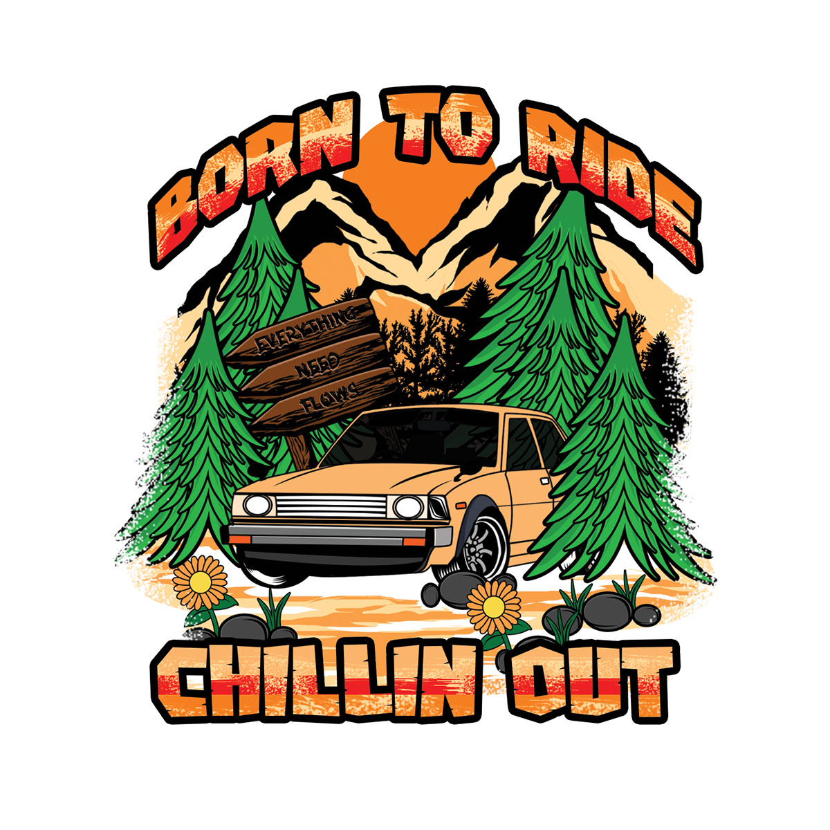 BORN TO RIDE CHILLIN OUT II ARTWORK rendition image