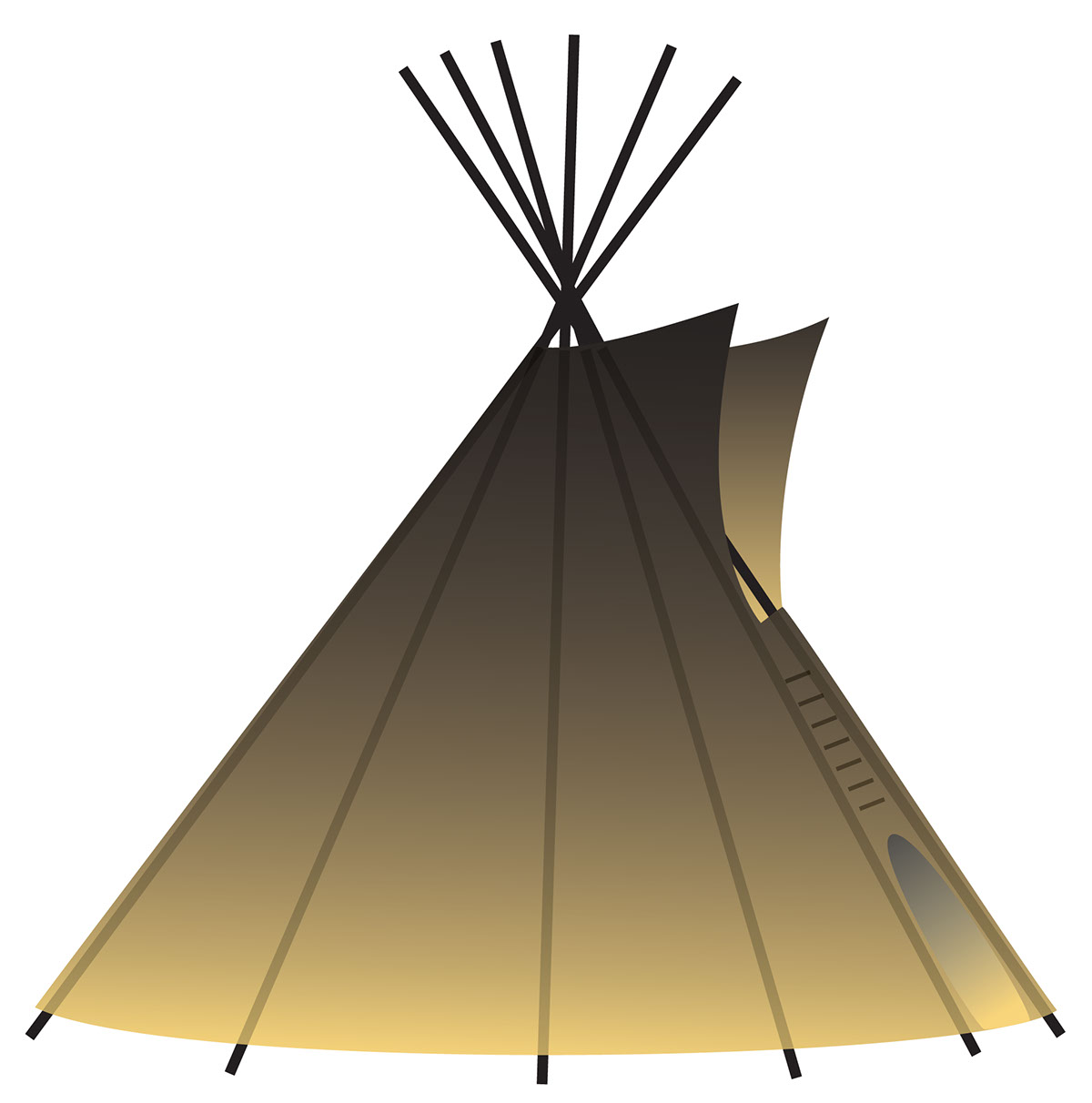 American Indian Tipi art rendition image