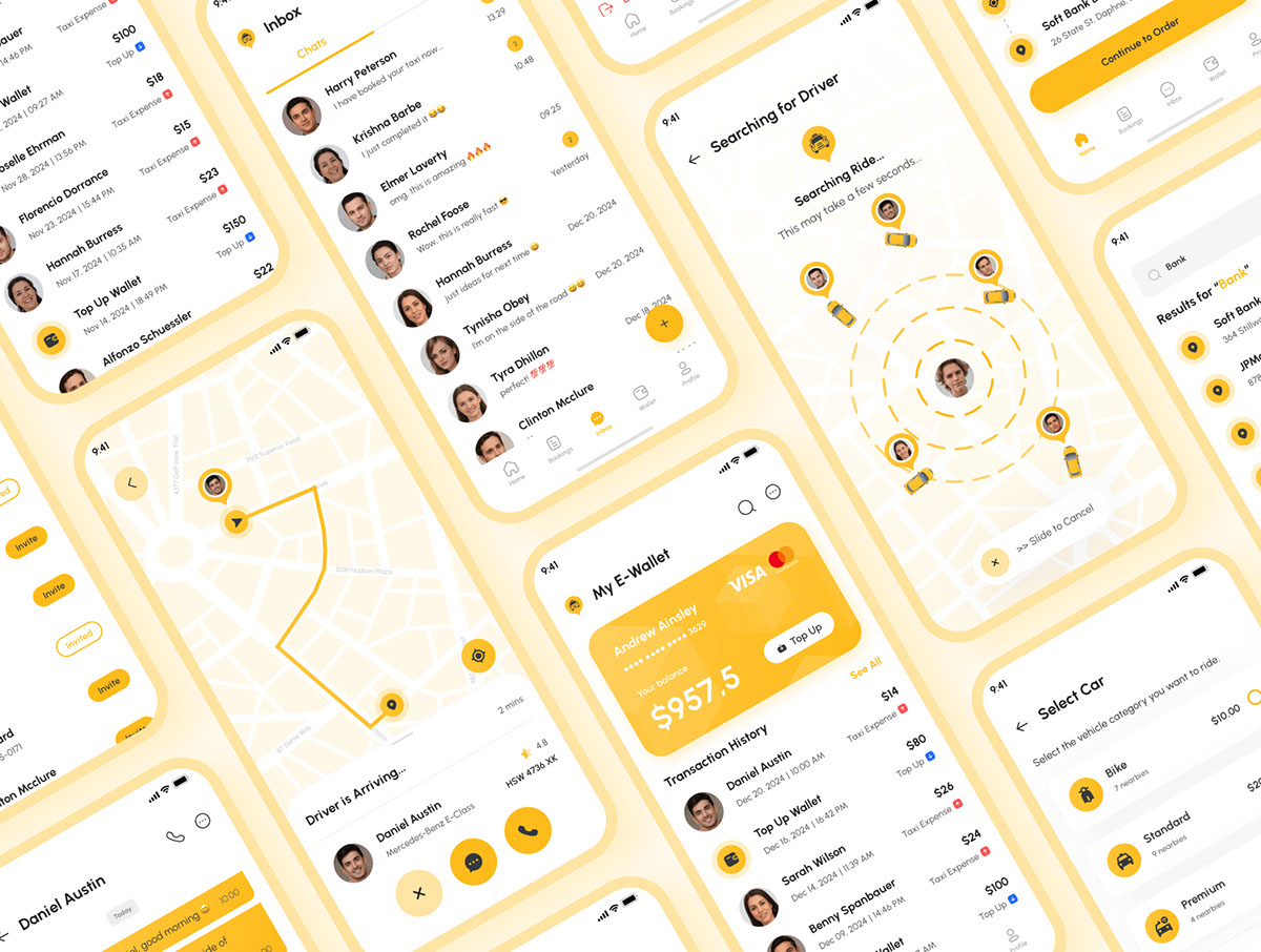 Taxio - Taxi Booking App UI Kit rendition image