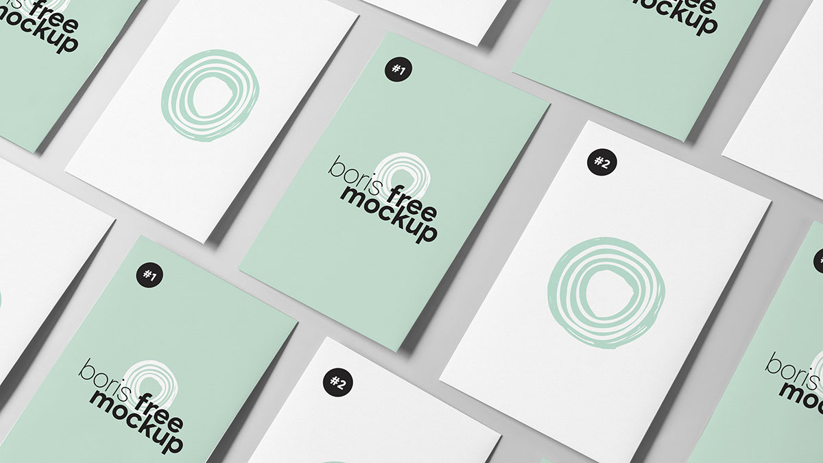 Free PSD Business Card Design Showcase Mockups rendition image