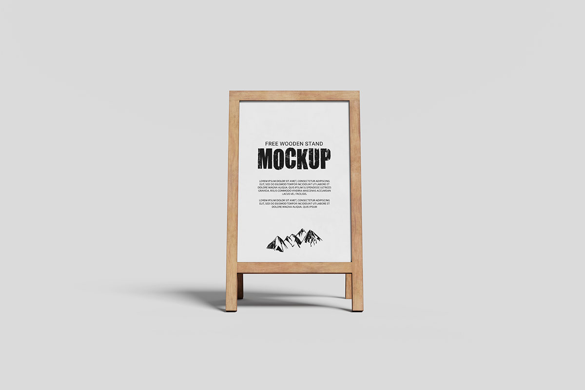 Free Advertising Banner Stand PSD Mockup rendition image