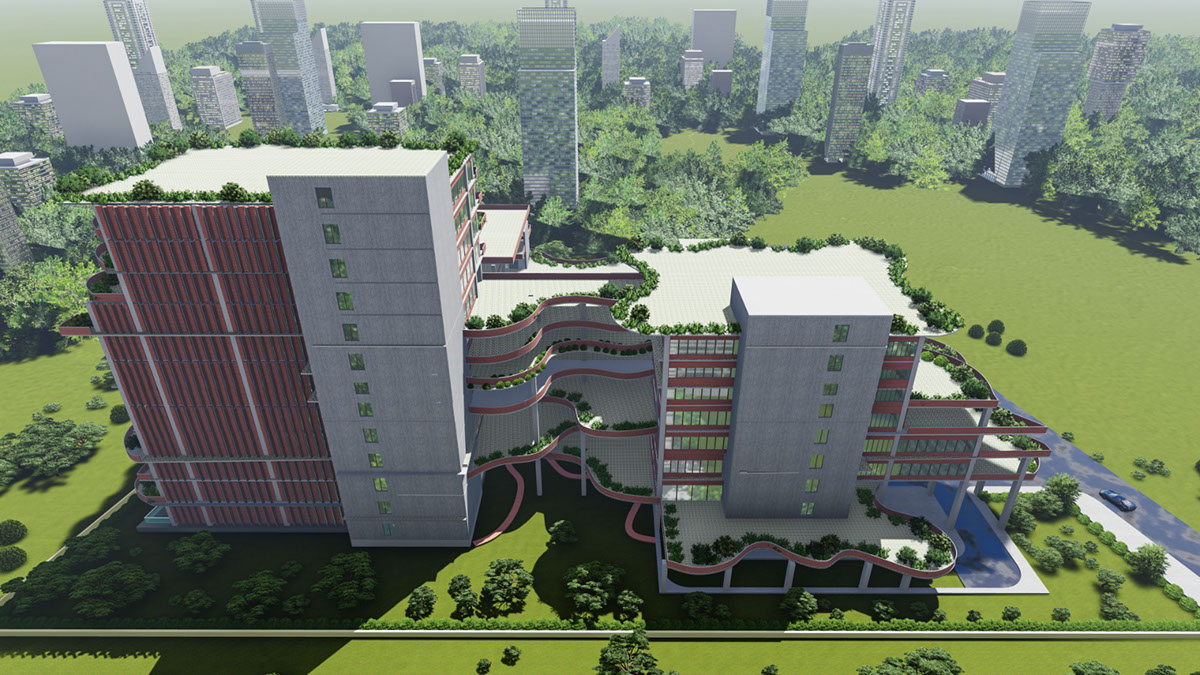 Rajshahi WASA Building rendition image