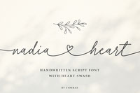 Nadia Heart Script Font with Swash