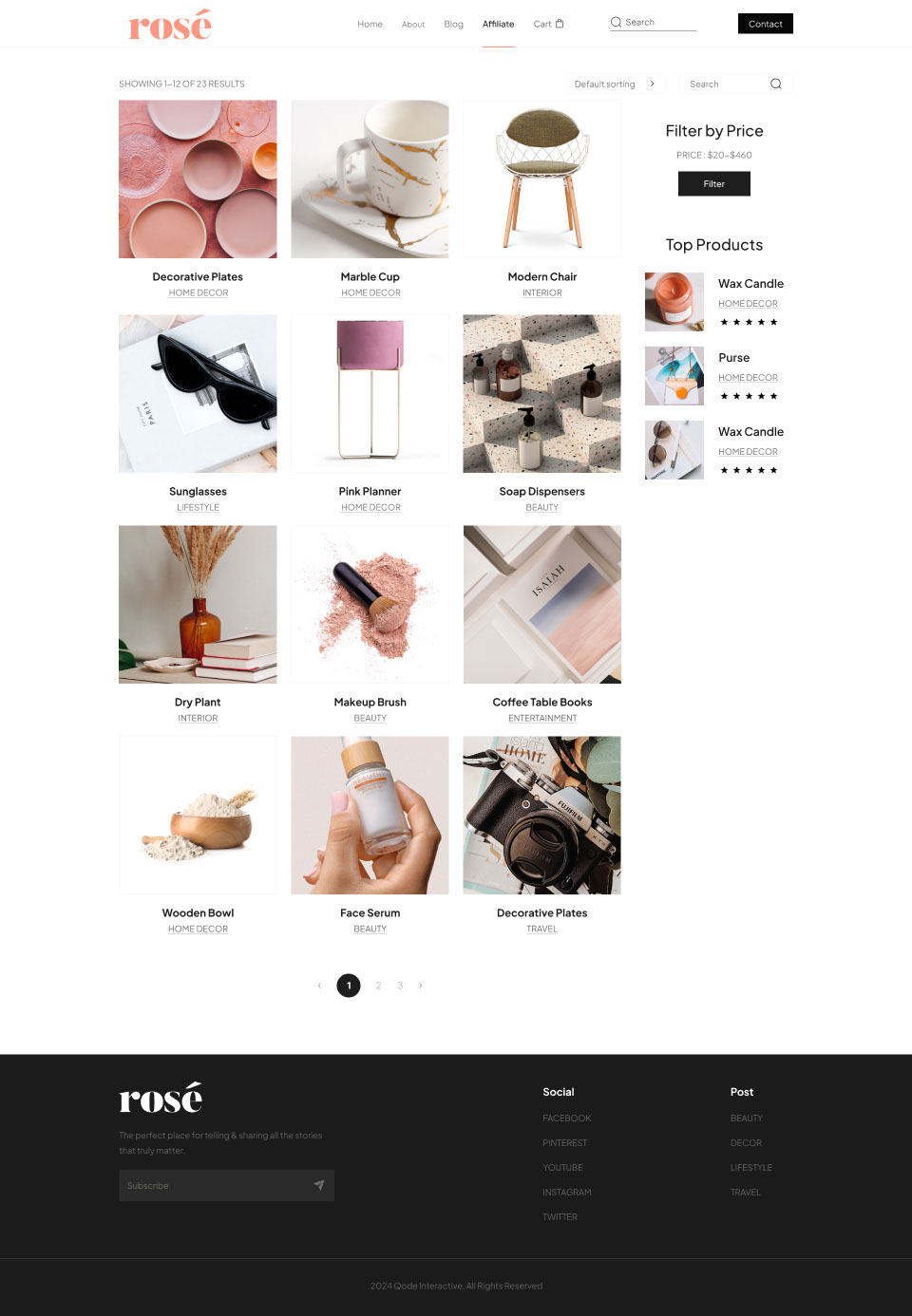 Blog Page Template Website UI Design rendition image