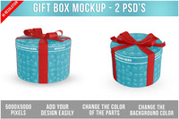 Round Gift Box Mockup