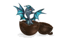 Chocolate Egg Dragon Hatchling - PNG no text