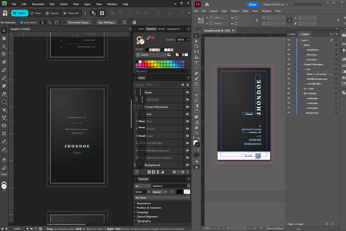 Seraphin - Vertical Business Card on Behance :: Behance