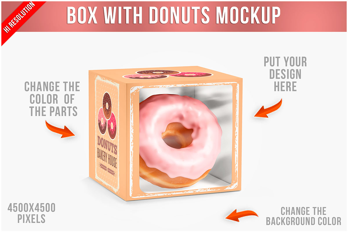 Box With Donuts Mockup rendition image