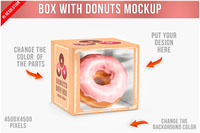 Box With Donuts Mockup
