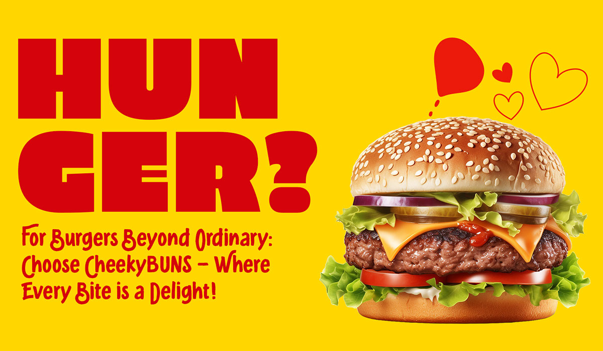 CheekyBUNS Burger Brand Identity rendition image