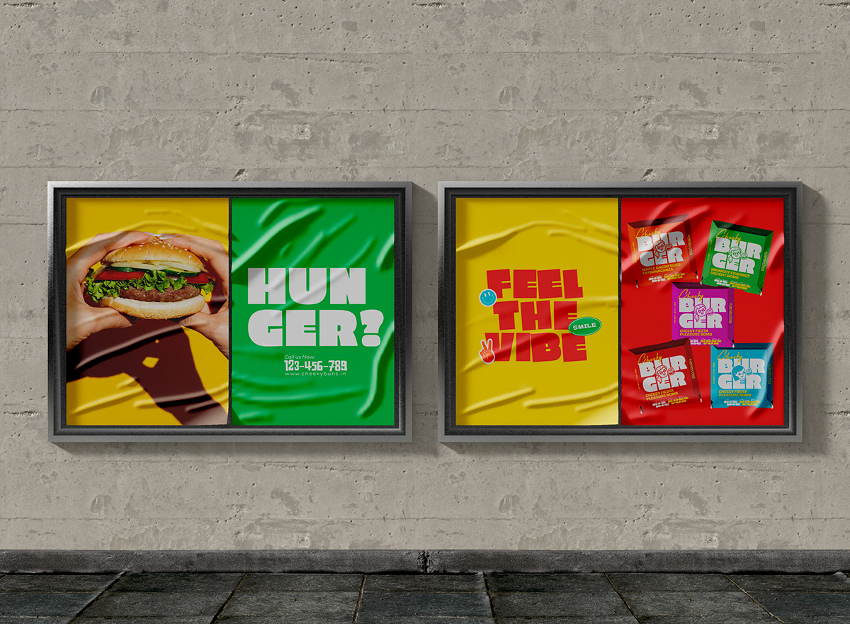 CheekyBUNS Burger Brand Identity rendition image