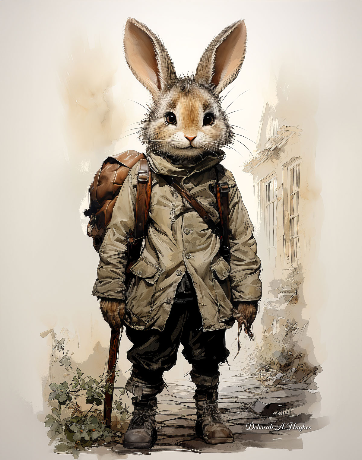 Hiker Rabbit rendition image