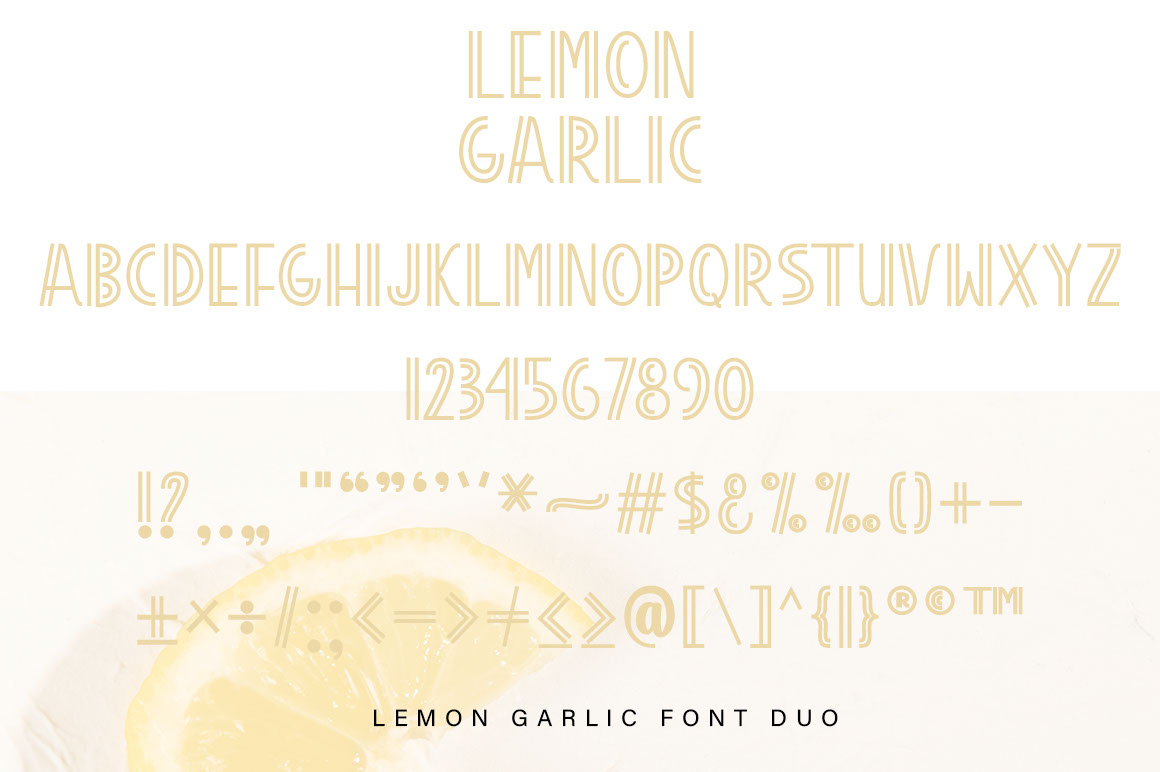 Lemon Garlic Duo Font rendition image