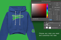 cropped oversized hoodie and sweatpant Mockup PSD