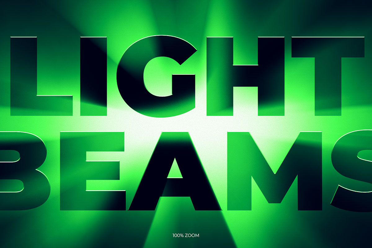 Light Beams Text Effect rendition image