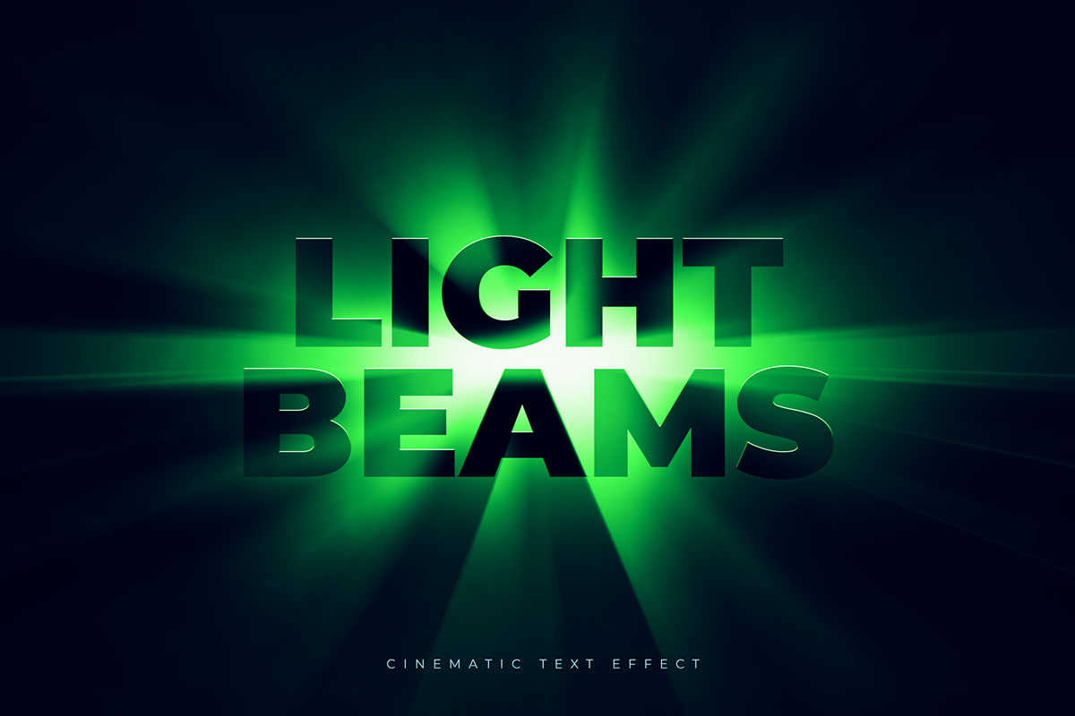 Light Beams Text Effect rendition image
