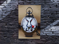 Rabbit and Rose Pocketwatch
