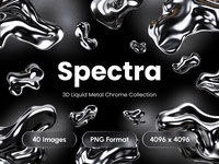 Spectra - 3D Liquid Metal Chrome Blob Shapes Collection