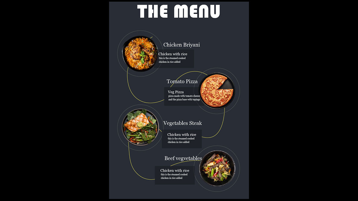 Food menu rendition image