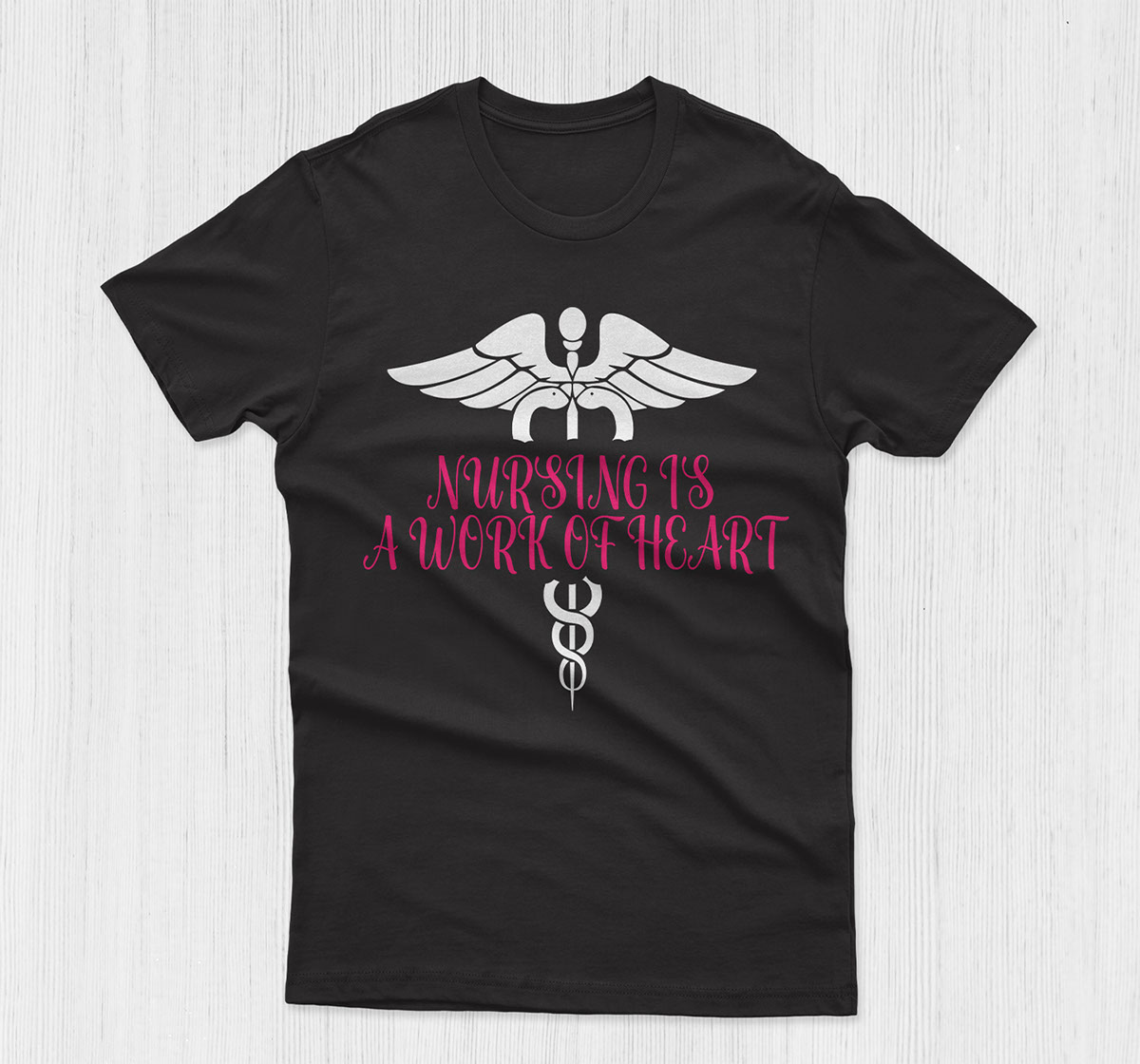 Free Nurse T-shirt Design rendition image