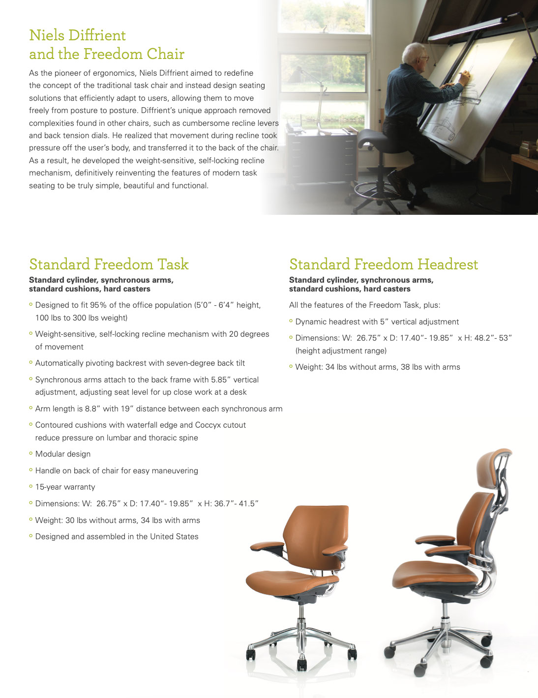 Humanscale Freedom chair rendition image