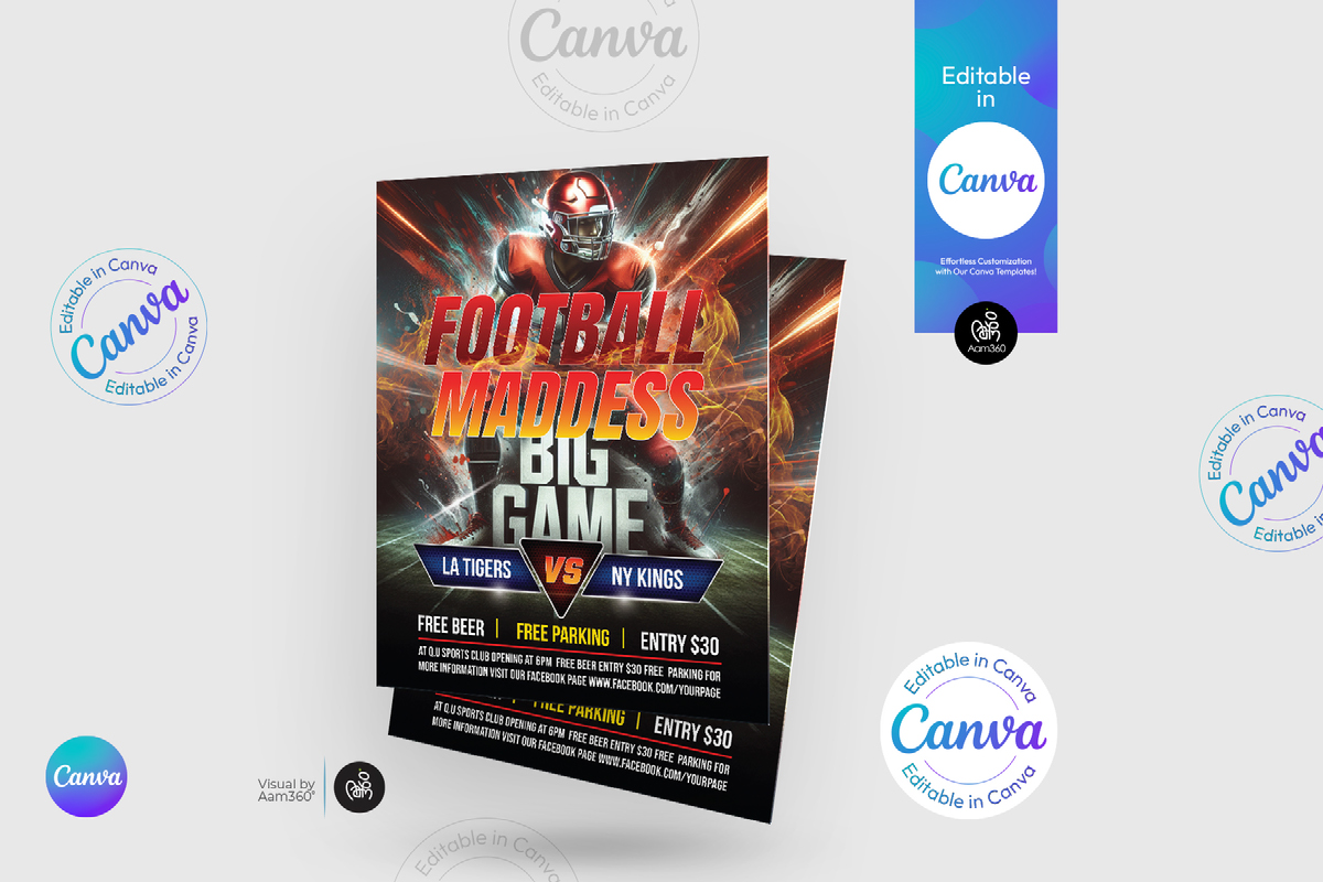Canva Editable Game Day Flyer Template on Behance :: Behance