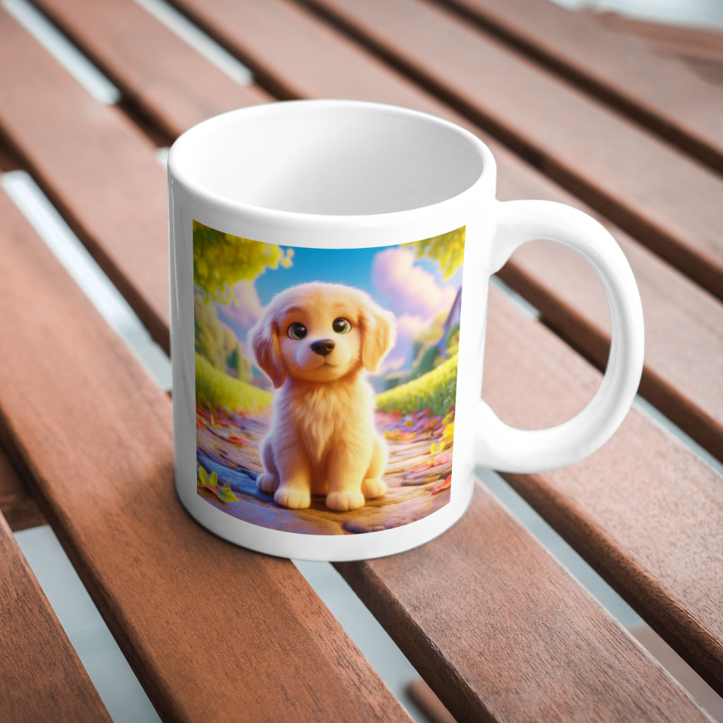 Golden Retriever Pup - Cute Pixar Style Art rendition image